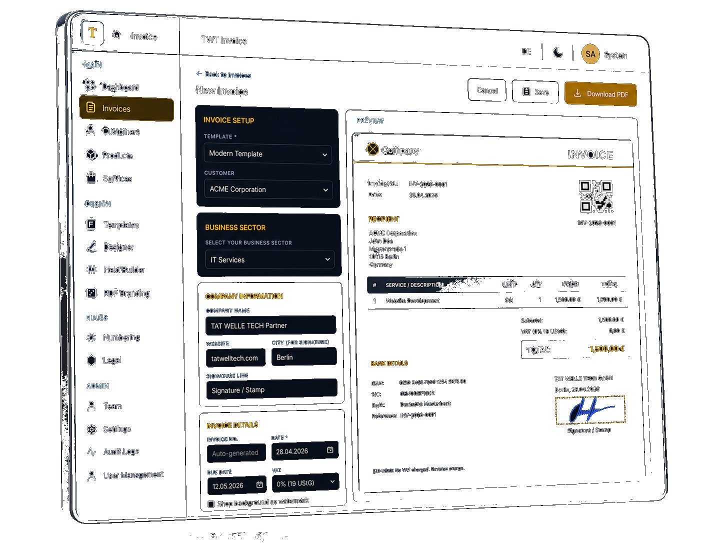 Invoice Portal preview