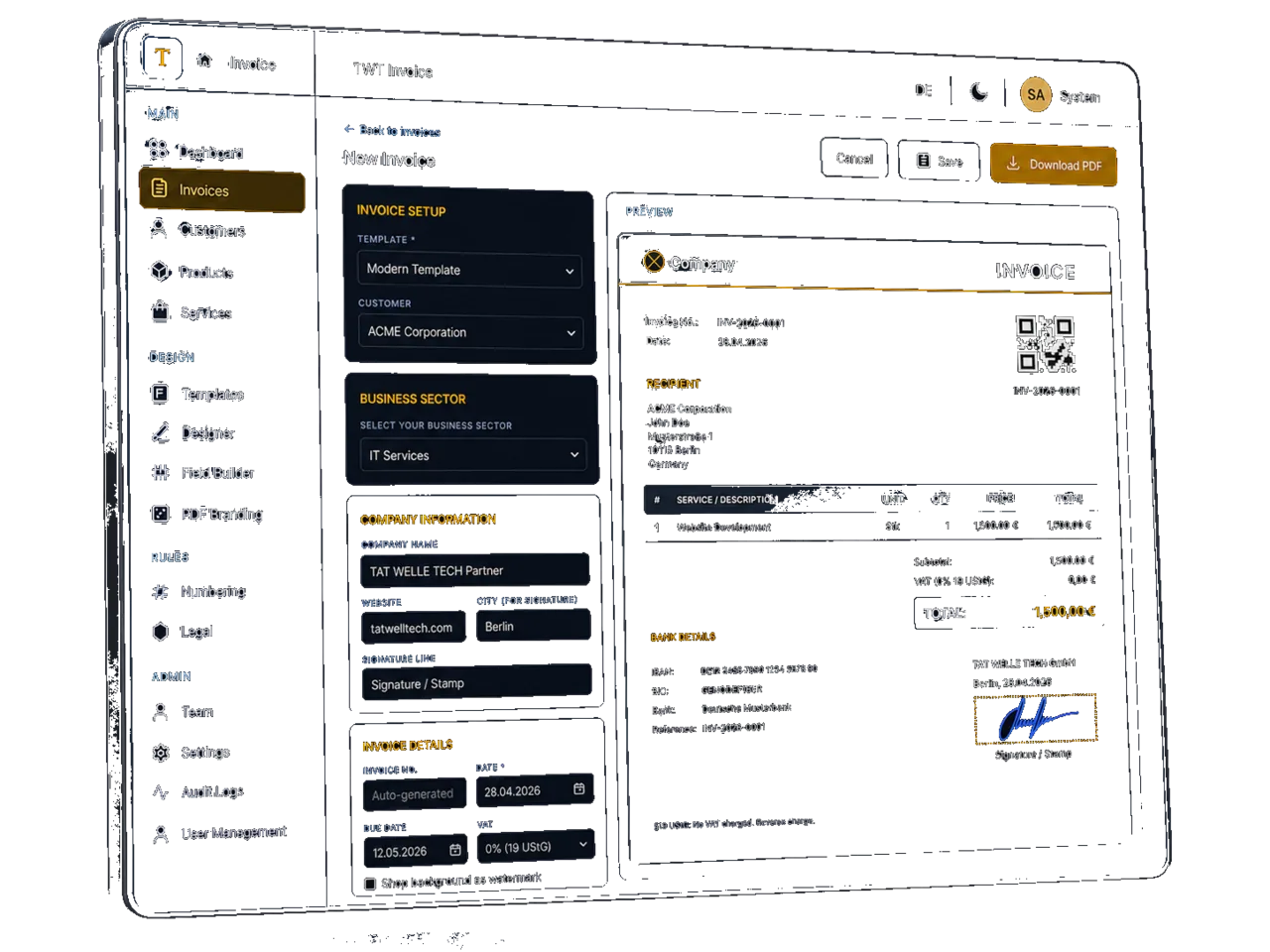 Invoice Portal preview