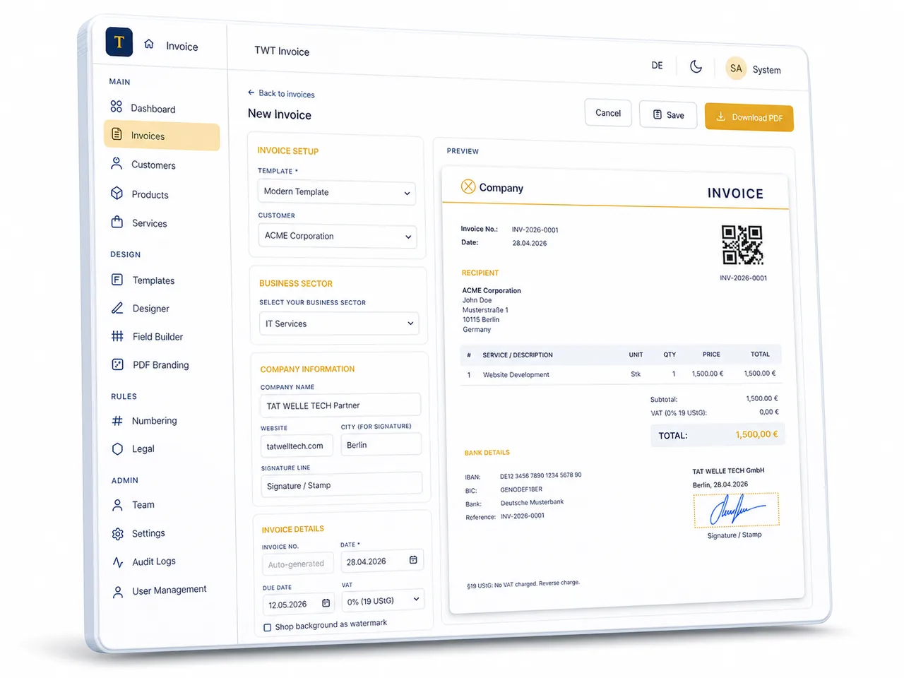 Invoice Portal preview